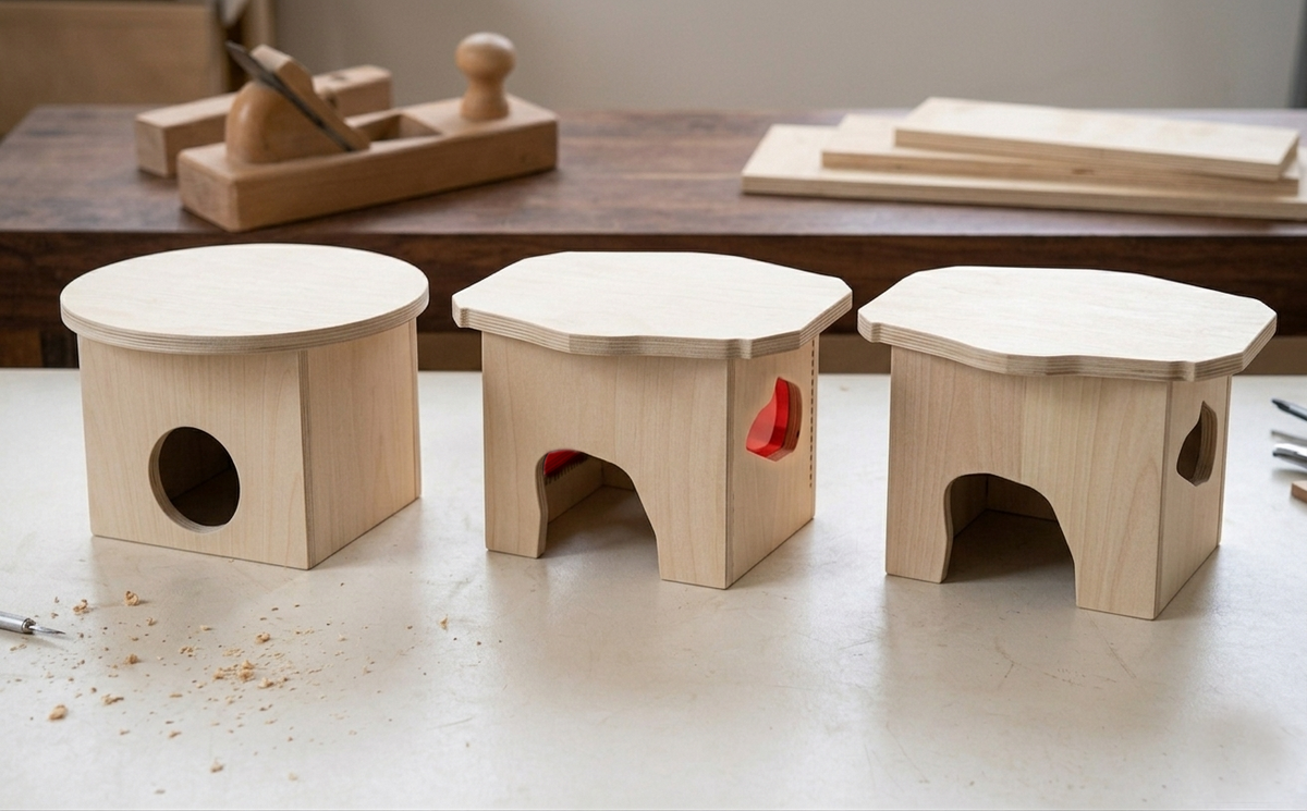 Pyramid Wooden House for Rodents - Wooden Shelter