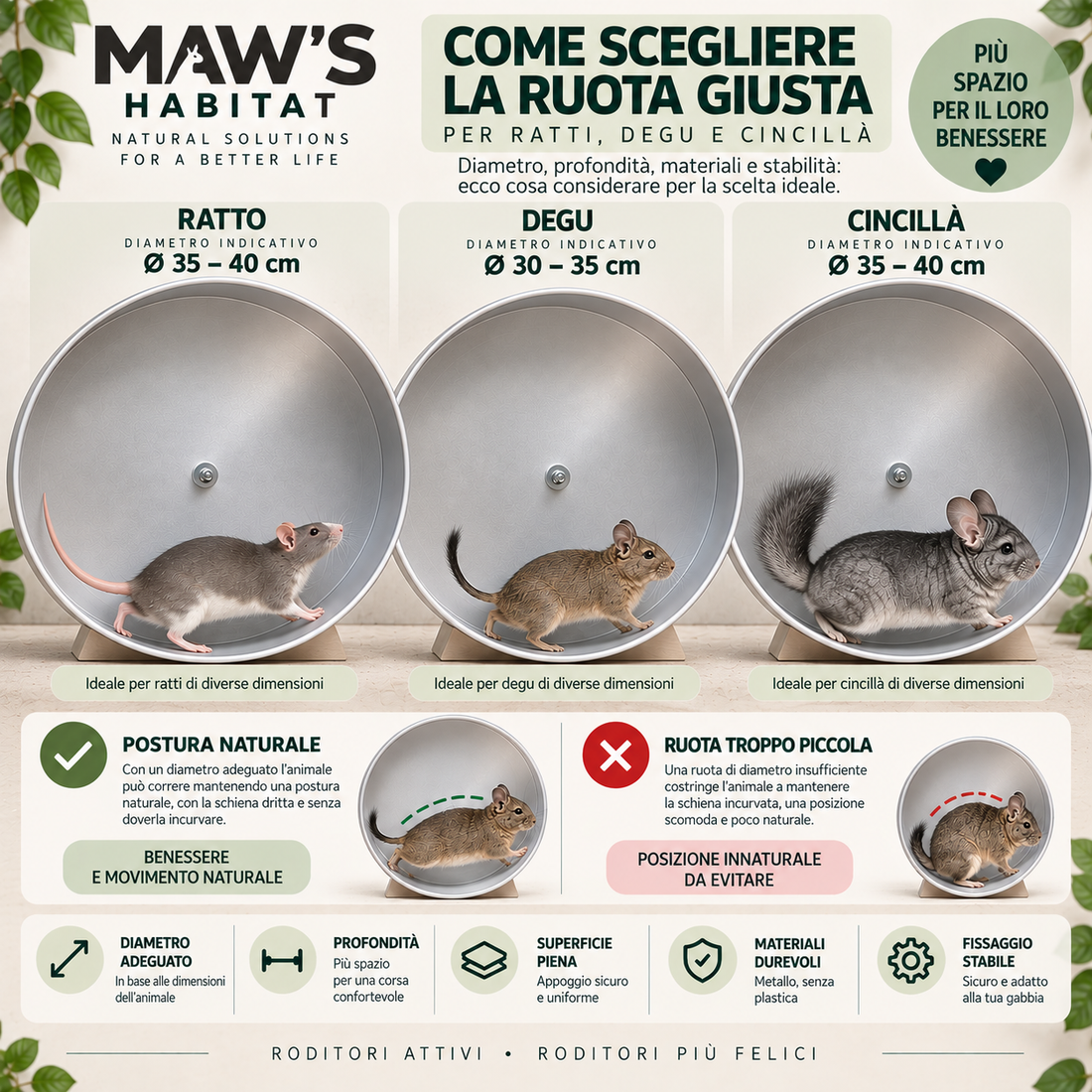Come scegliere la ruota giusta per ratti, degu e cincillà