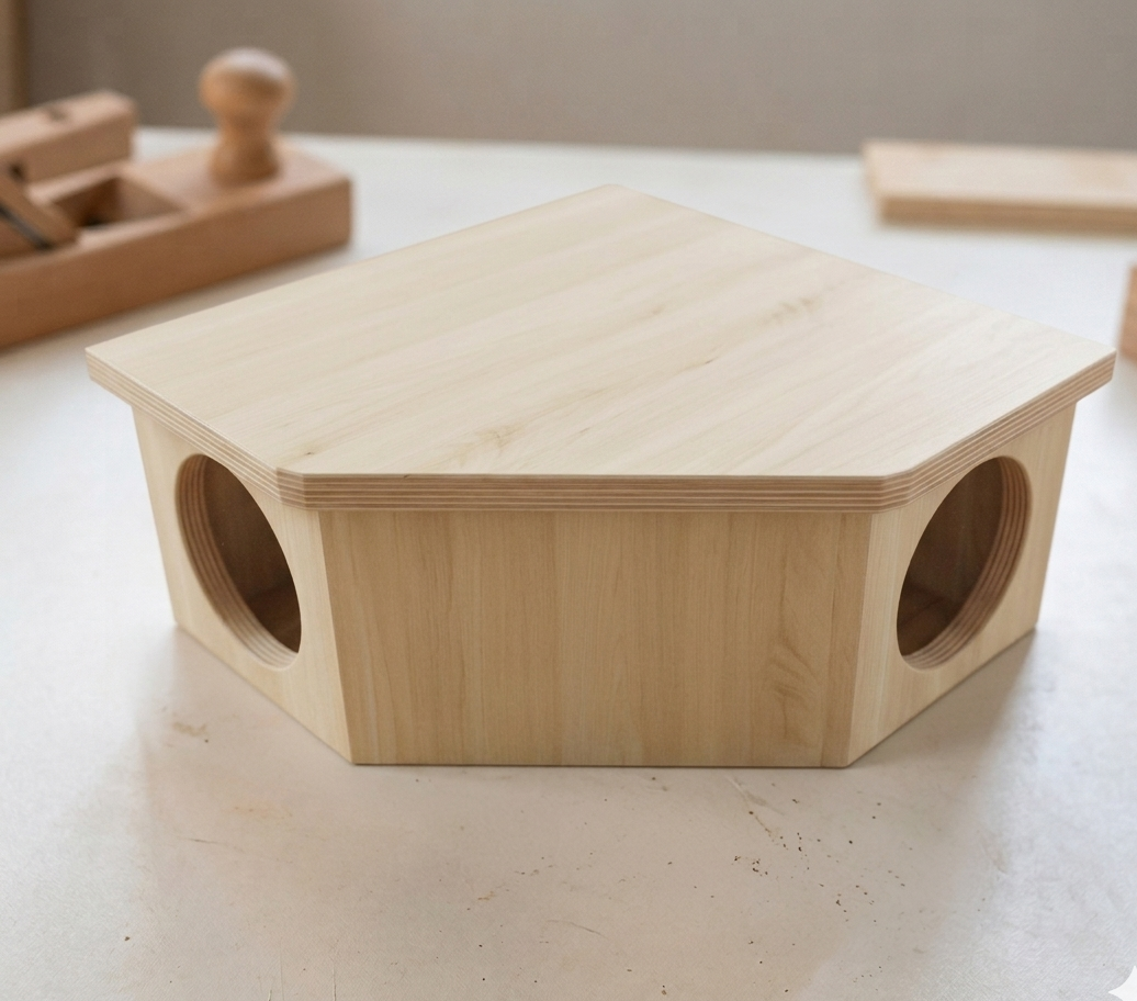 Corner Wooden House for Rodents – Wooden Shelter