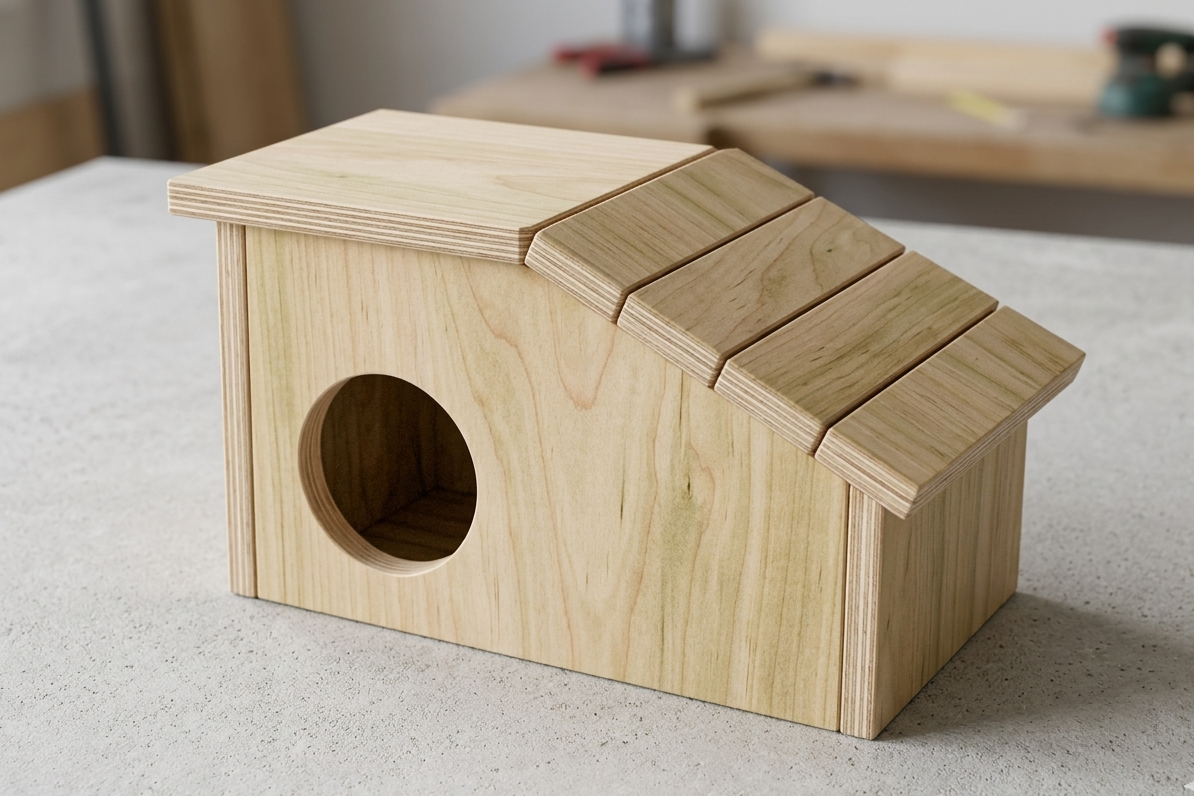 Wooden Loft House for Rodents - Wooden Hideaway