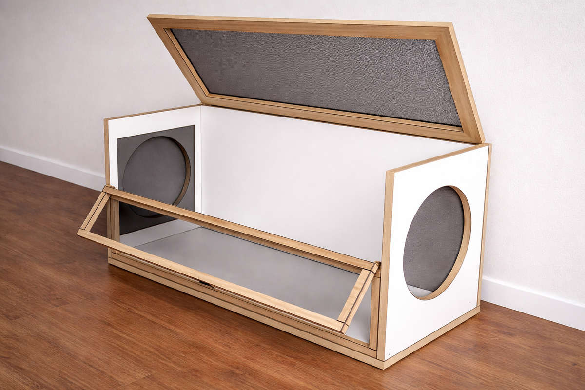 Waterproof Wooden Hamster Habitat | Enclosure with Plexiglass and Openable Roof