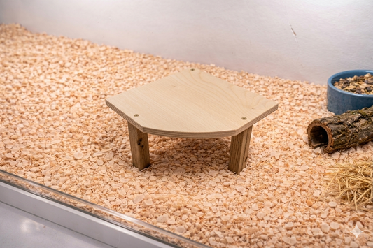Natural Wood Corner Shelf for Hamsters