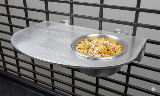 Aluminum Shelf with Rodent Bowl – Food Holder Shelf