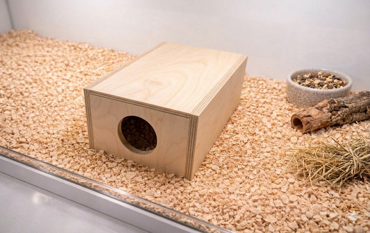 2-Room Natural Wood Hamster House 