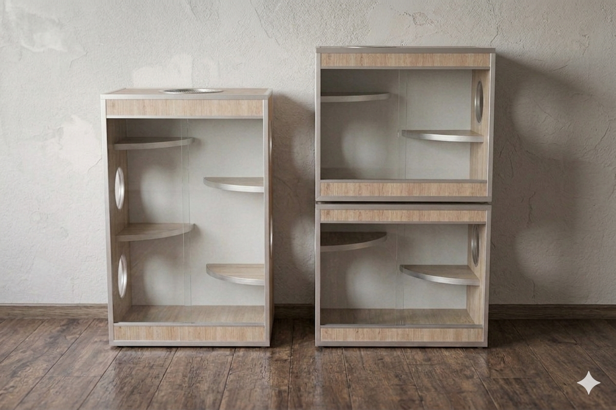 Dirt-Resistant Chinchilla and Degu Cage – Modular Wooden Habitat