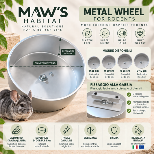 Silent Metal Rodent Wheel | For Rats, Degus, and Chinchillas